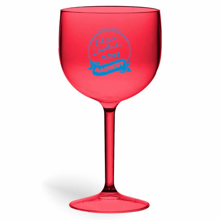 Taça De Gin 580Ml Impressão  Transparente Vermelha  1X0
