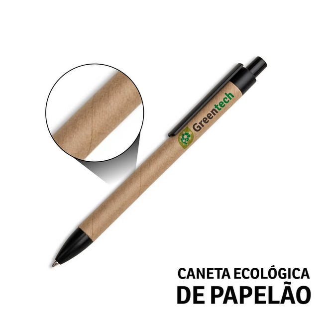Canetas  Ecológicas Papelão  Clip De Plástico Preta