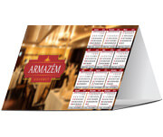 Calendário De Mesa Básico Couchê 250G  Verniz Uv Total Frente  4X0