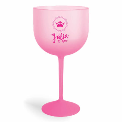 Taça De Gin 580Ml Impressão  Degradê Rosa  1X0