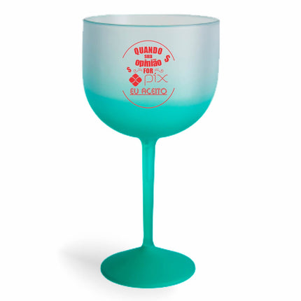Taça De Gin 580Ml Impressão  Degradê Verde  1X0