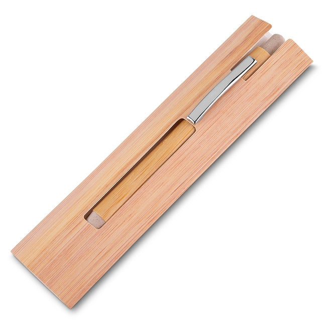 Caneta Bambu Com Estojo Papel - 14672-Bmb/Beg