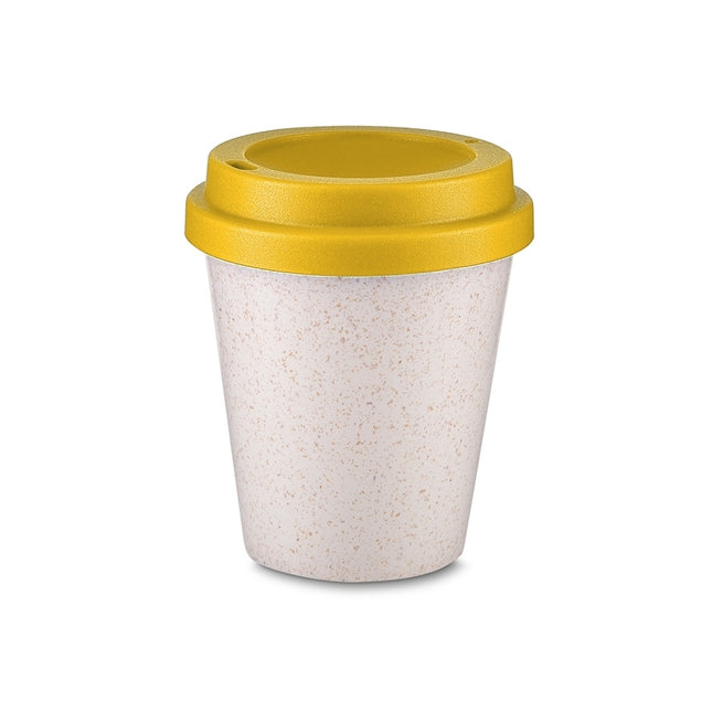 Copo Fibra De Arroz Com Tampa 350Ml