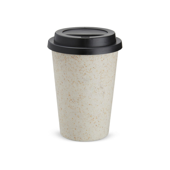 Copo Fibra De Arroz Com Tampa 450Ml