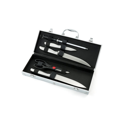 Kit Churrasco Com 5 Peças Na Maleta