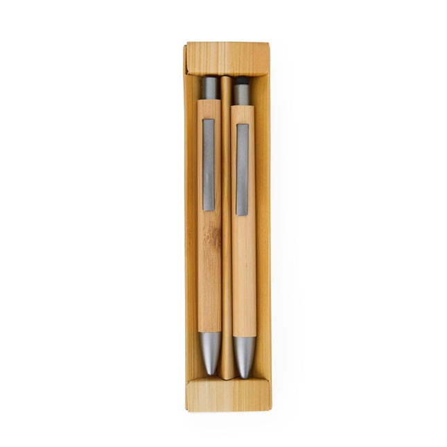 Kit Ecológico Caneta E Lapiseira Bambu