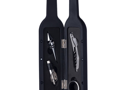 Kit Vinho Plástico Resistente 4 Peças  Formato Garrafa