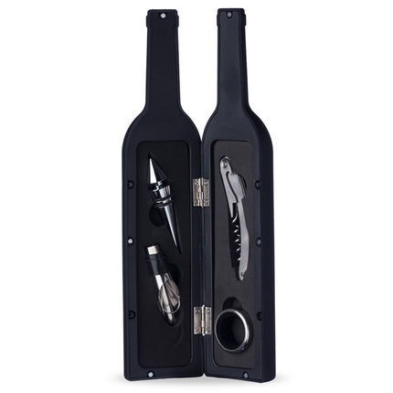 Kit Vinho Plástico Resistente 4 Peças  Formato Garrafa