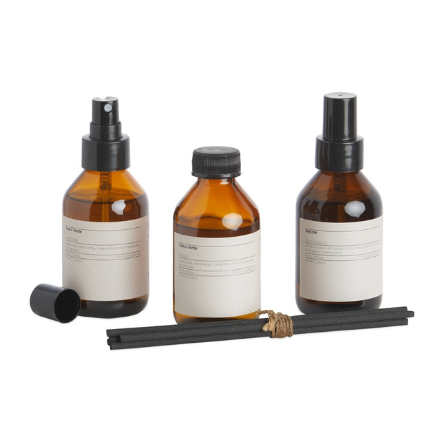 Kit Com 3 Aromas P/ Ambientes Cedro Verde