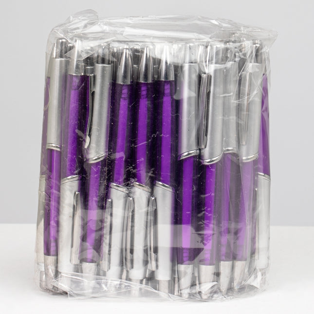 Pacote Com 50 Pçs Caneta Plástica - P@00320-Pra/Rox