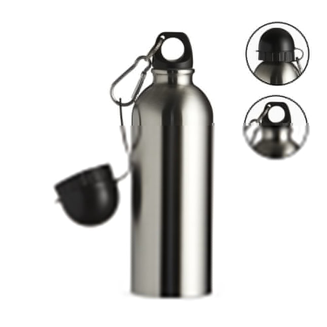Squeeze Inox 500Ml Com Bico E Mosquetão