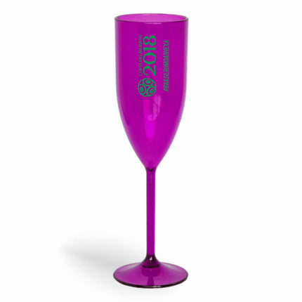 Taça De Champanhe 180Ml Impressão  Transparente Roxa  1X0