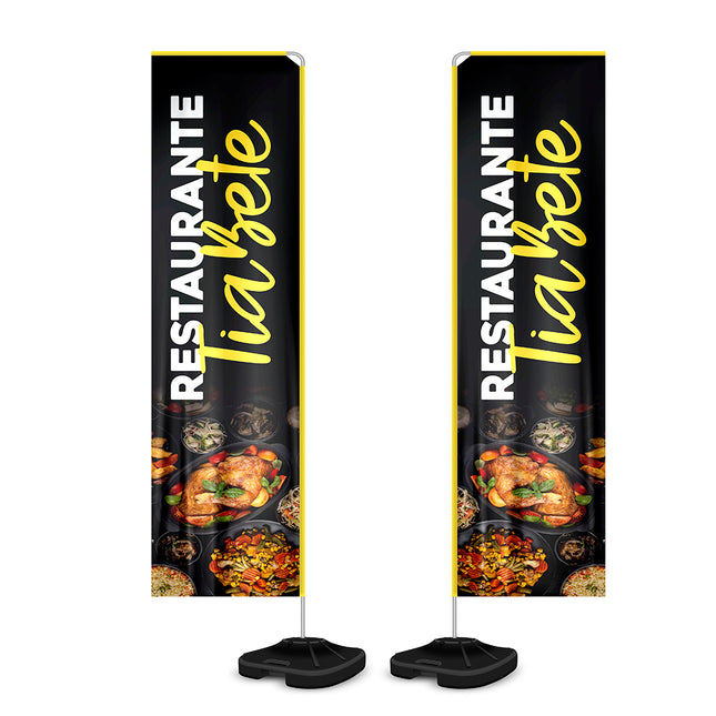 Wind Banner Kit Completo Tecido Oxford  Modelo Retangular Altura Montado: 3,30 Metros Gg