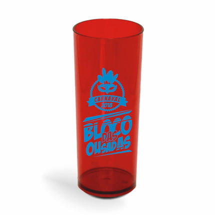 Copo Long Drink 350Ml  Transparente Vermelho  1X0