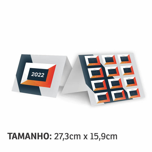 Calendário De Mesa Básico Pvc 0,50Mm Premium  Branco  4X0