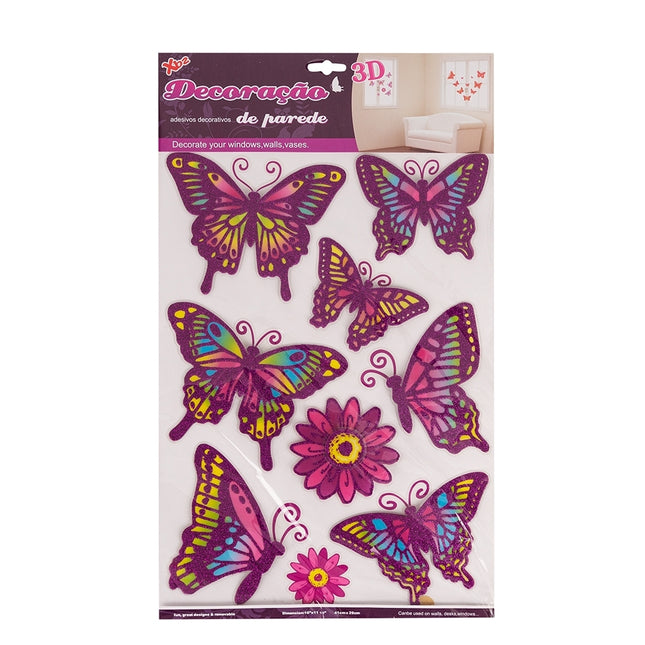 Adesivo Decorativo Borboletas  - P@Adskk002-Rox