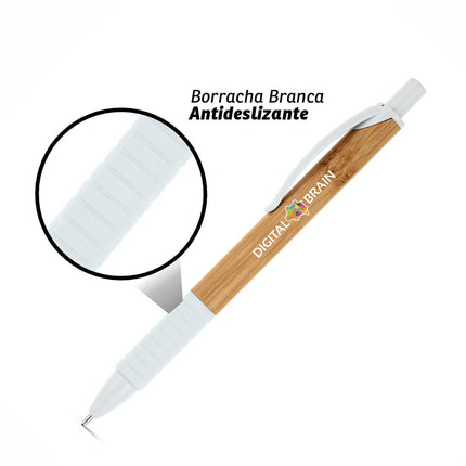 Canetas  Ecológicas Bambu Pati Branca