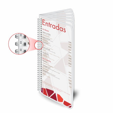Cardápios  Wire O  12 Páginas Plastificação Rígida 0,10Mm Couchê 150G