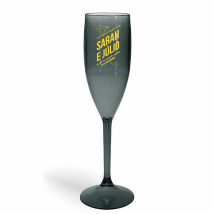 Taça De Champanhe 180Ml Impressão  Transparente Fumê  1X0