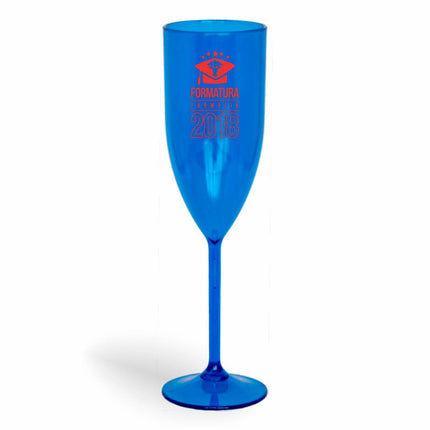 Taça De Champanhe 180Ml Impressão  Transparente Azul  1X0