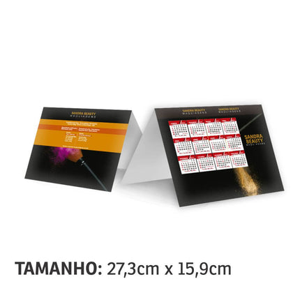 Calendário De Mesa Básico Pvc 0,50Mm Premium  Branco  4X0