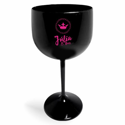Taça De Gin 580Ml Impressão  Leitosa Preta  1X0