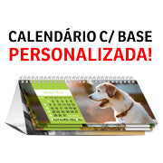 Calendário De Mesa Wire O Com 12 Pág E Base Personalizada Sem Verniz Base E Páginas Couchê 250G  4X4