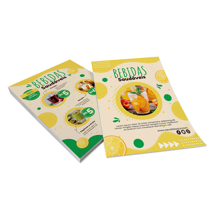 Panfletos, Flyers E Folhetos Couchê 90G Sem Verniz