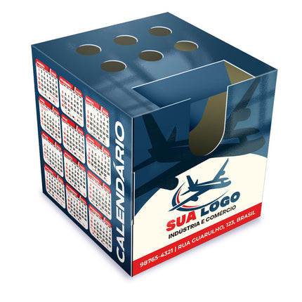Calendários E Folhinhas 2025 Calendário De Mesa Porta Cartões Cubo Supremo 255G Sem Verniz  4X0