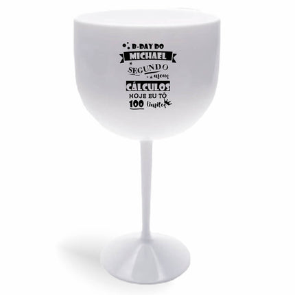 Taça De Gin 580Ml Impressão  Leitosa Branca  1X0