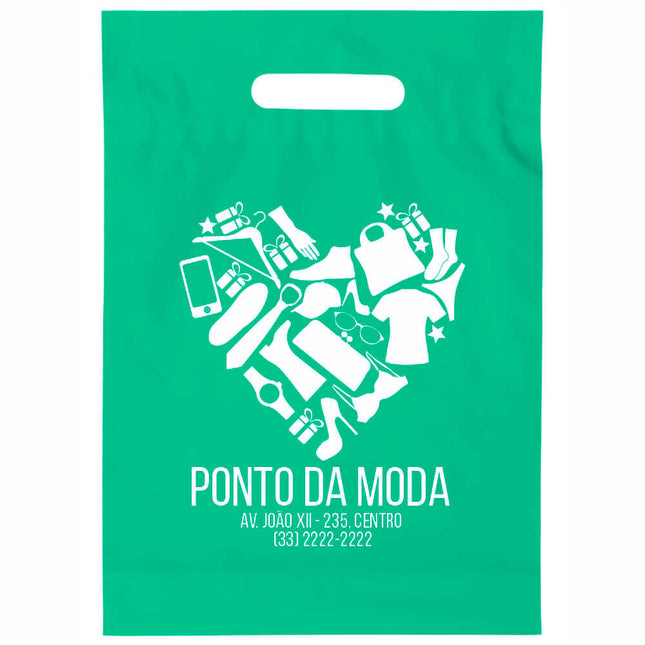 Sacolas  Plásticas Boca Vazada 200X300Mm  - Verde Água
