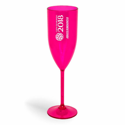 Taça De Champanhe 180Ml Impressão  Transparente Rosa  1X0