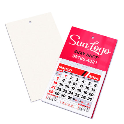 Calendários E Folhinhas 2025 Postais Furo Com Calendário Supremo 255G Verniz Uv Total Frente  4X0