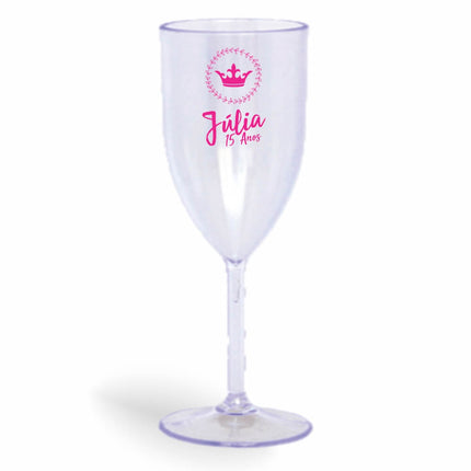 Taça De Vinho 330Ml Impressão  Transparente Cristal  1X0
