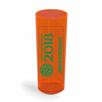 Copo Long Drink 350Ml  Transparente Laranja Neon  1X0
