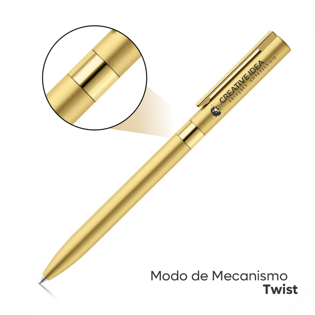Canetas  Linha Premium Clare Dourada Satinada