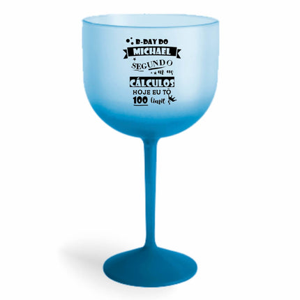 Taça De Gin 580Ml Impressão  Degradê Azul   1X0