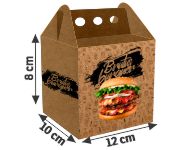 Embalagens Para Delivery Kraft 250G Hambúrguer E Sanduíches Com Alça Média  4X0