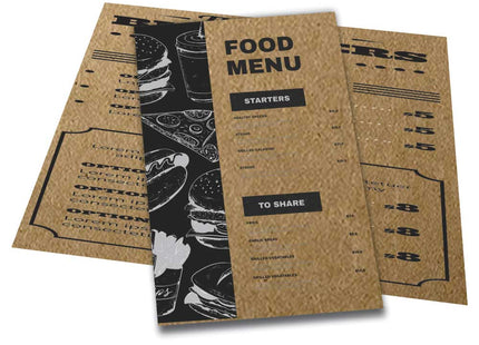 Cardápios  4 Páginas Com Dobra  Kraft 250G