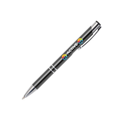 Canetas  Linha Premium Beta Soft  Acabamento Metalizado Cinza
