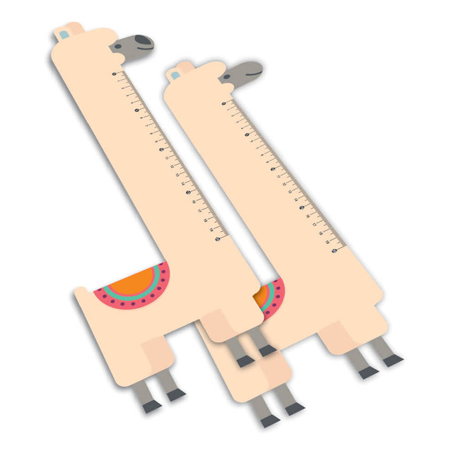Réguas Pvc 0,50Mm Premium Branco  Infantil Modelo Lhama 20Cm  4X0