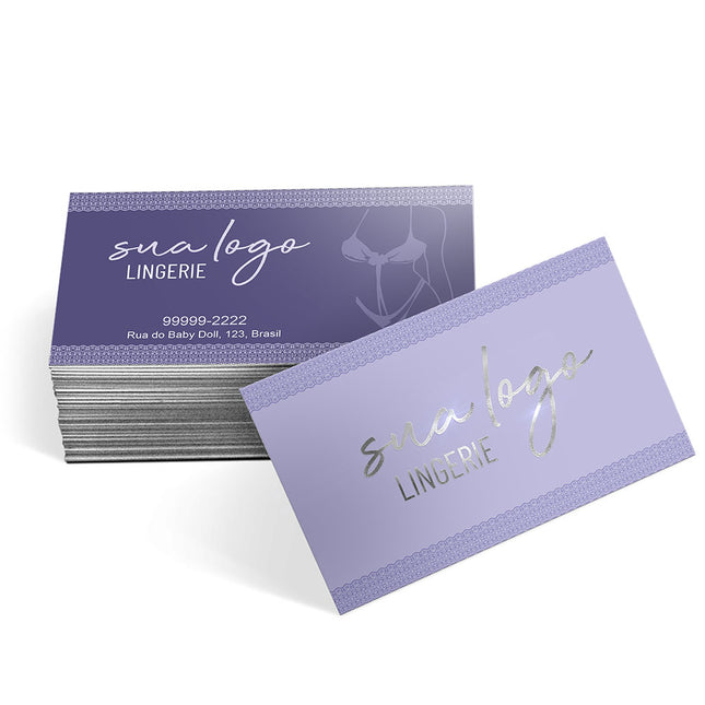 Cartões De Visita Couchê 300G Hot Stamping Lam Fosca Fv E Hotstamping Fr   4X4