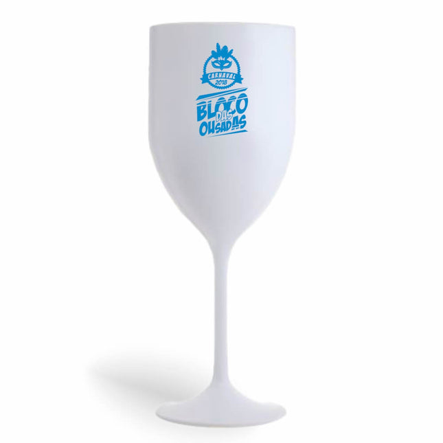 Taça De Vinho 330Ml Impressão  Leitosa Branca  1X0