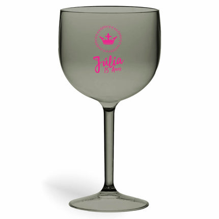Taça De Gin 580Ml Impressão  Transparente Fumê  1X0