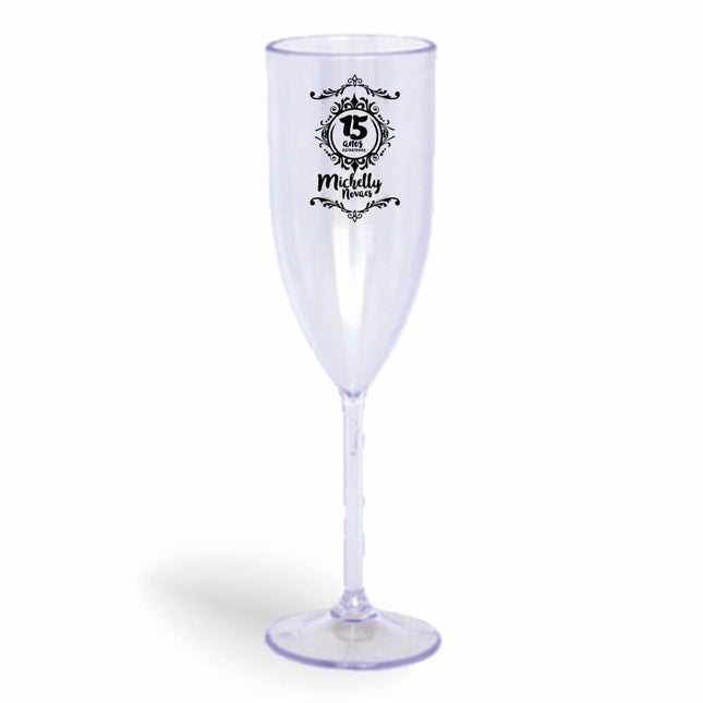 Taça De Champanhe 180Ml Impressão  Transparente Cristal  1X0