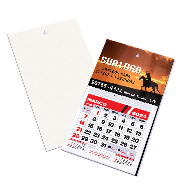 Calendários E Folhinhas 2025 Postais Furo Com Calendário Supremo 255G Verniz Uv Total Frente  4X0