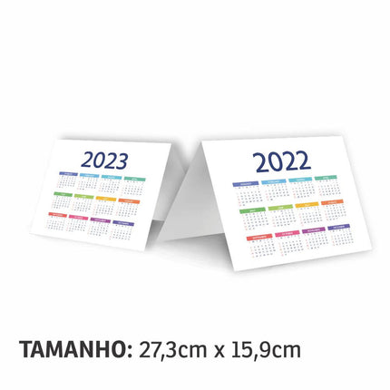 Calendário De Mesa Básico Pvc 0,50Mm Premium  Branco  4X0