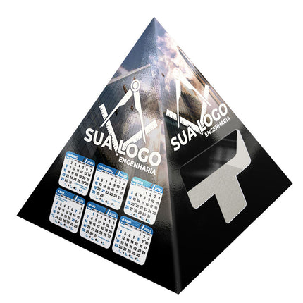 Calendários E Folhinhas 2025 Calendário De Mesa Porta Cartões Pirâmide Supremo 255G Sem Verniz  4X0
