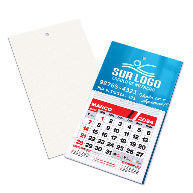 Calendários E Folhinhas 2025 Postais Furo Com Calendário Supremo 255G Verniz Uv Total Frente  4X0