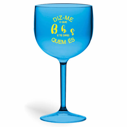 Taça De Gin 580Ml Impressão  Transparente Azul  1X0
